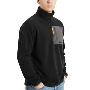 Timberland Fleece Sweater 1/4 Zip Pullover Long Sleeves Black Mens Size Large